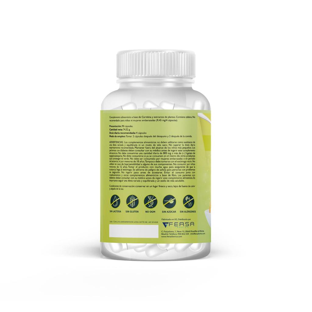 Healthy Fusion Powerful Fat Burner for Weight Loss | L-Carnitine + Green Tea + Raspberry Extract | 90 Count