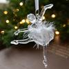 Кристально чистый рождественский орнамент Сверкающее дерево/балерина/бант/звезда Рождественское подвесное украшение для спальни, гостиной, фермерского дома, праздничного домашнего декора