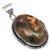 Pendant Rainforest Jasper Gemstone Mother'Day Gift Silver Jewelry 1.75"