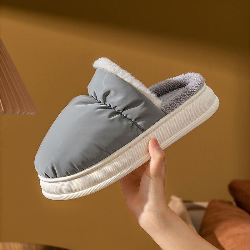 Хлопковые тапочки весна-осень мужские зимние домашние комнатные нескользящие туфли для заточения на толстой подошве домашнее тепло пара женские