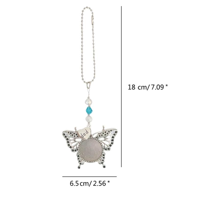 Stylish Silver Butterfly Shaped Car Interior Accessory Sublimation Blank Rearview GlassesPendant Auto Auto Hangings