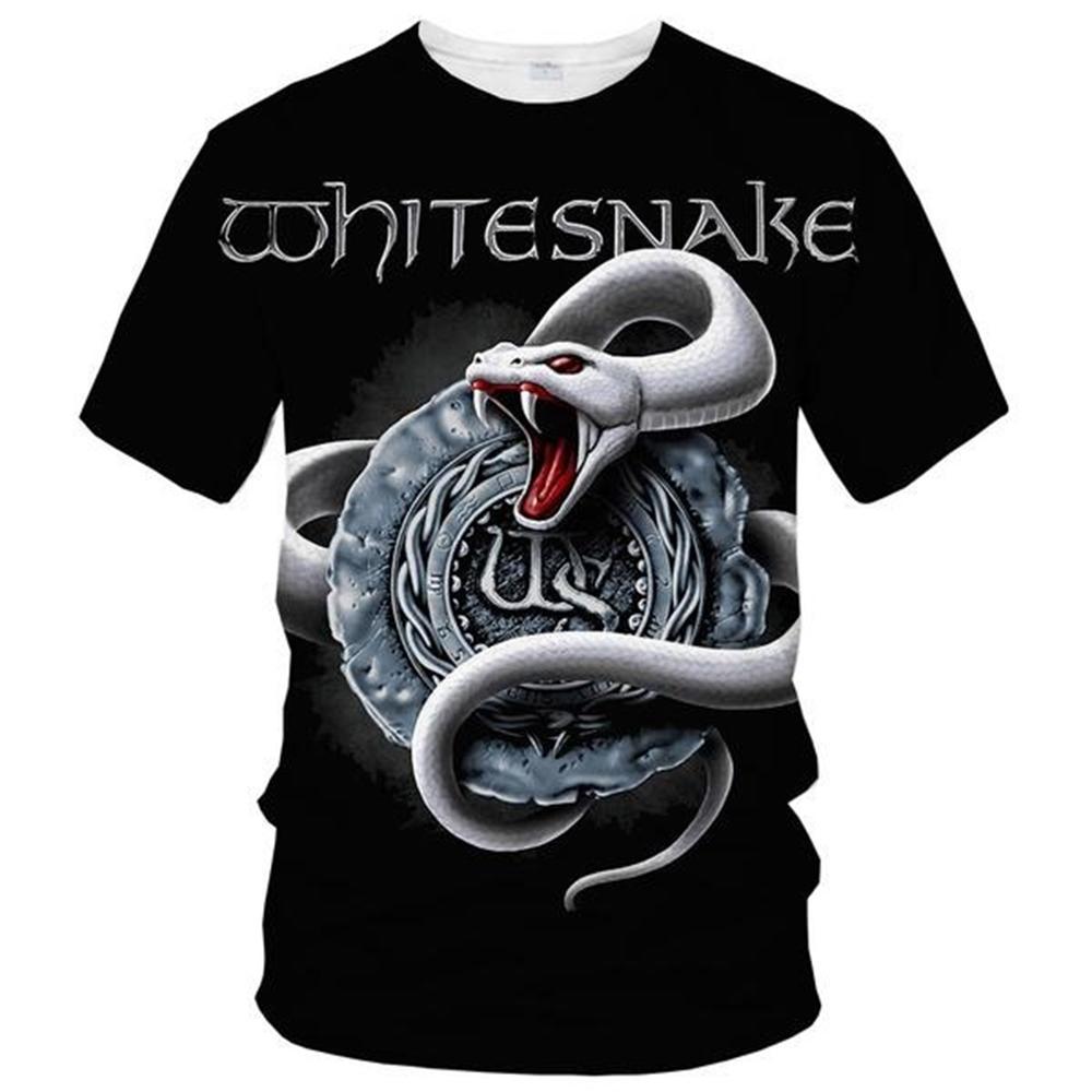 Горячая Распродажа Whitesnake Мужская/женская модная тонкая футболка с 3D-принтом Футболка Повседневная верхняя детская одежда Большие размеры 100-6XL Oversize