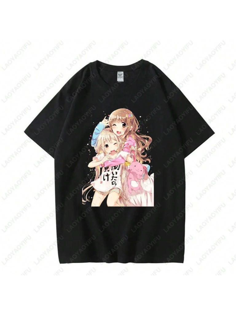 Lolita Futaba Anzu Харадзюку Мультяшные Графические Футболки Хлопковые Рубашки Дышащие Повседневные Наружные Футболки Ежедневная Носка Wounisex унисекс