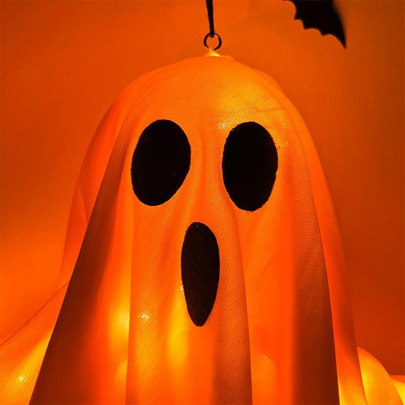 Halloween Party LED Glow Ghost Home Indoor Outdoor Decoration Supplies Haunted House Bar Hanging Horror Props with Lights