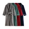 Men's Shawl Collar Robes Full Length Fleece Plush Bathrobes Soft Spa House Coat with Pockets Fluffy Spa Robes Unisex Winter Cozy Warm Spa Long Robe