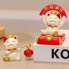 Resin Lucky Cat Figurines: Cute New Year Ornaments for Desktop Decor and Gifts