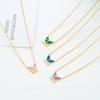 GemChic Women's Sweet Fashionable Butterfly Colored Zircon Pendant Necklace Exquisite Birthday Christmas Jewelry Gift