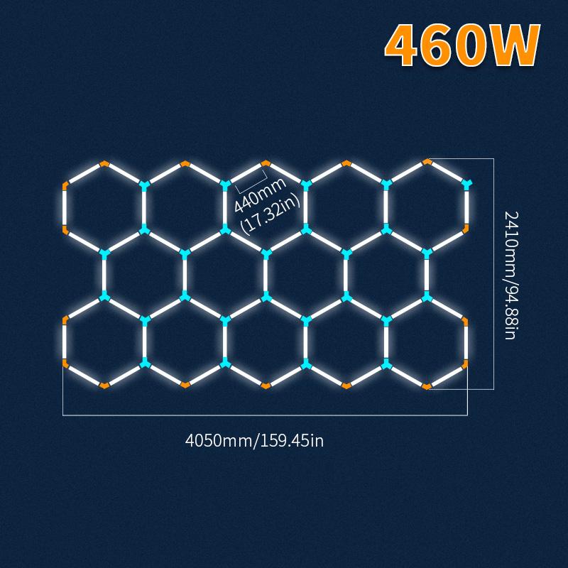 Шестиугольный светодиодный гаражный светильник с рамкой 6500K потолочный светильник для детейлинга автомобиля, гаражной мастерской, спортзала, супермаркета, парикмахерской, бесплатно