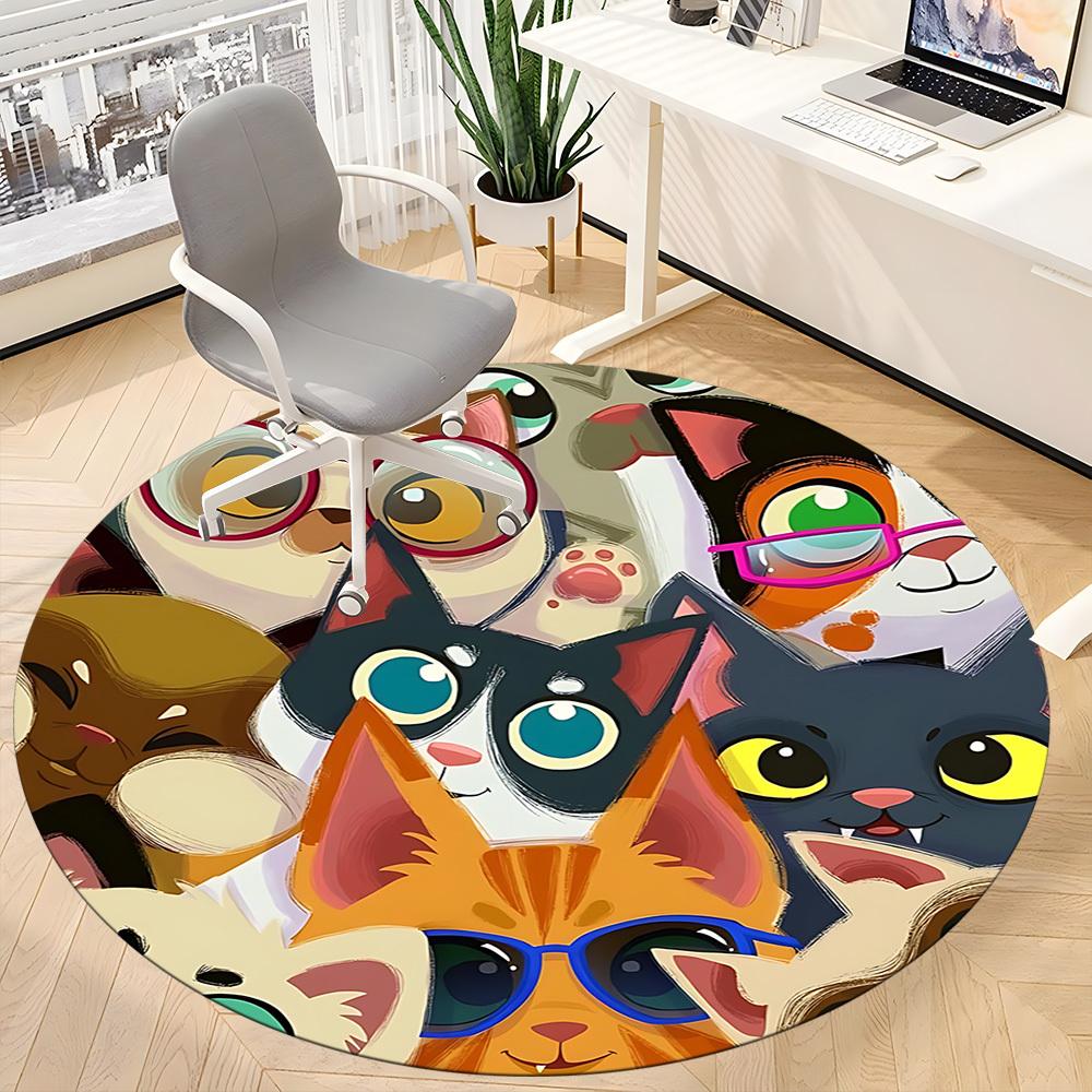 1pc Cat Print Chair Carpet for Office Machine Washable Rug for Office, Good Gift for Family or Friends yy251225178