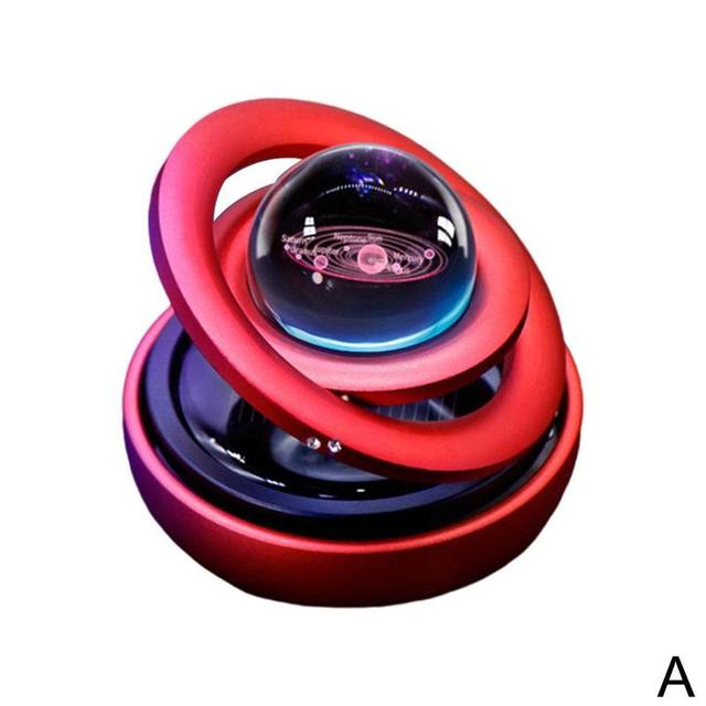 Double Ring Suspension Solar Car Perfume Solar Galaxy Rotating Ornaments Car Decoration Magnetic Levitation Car Air Freshener