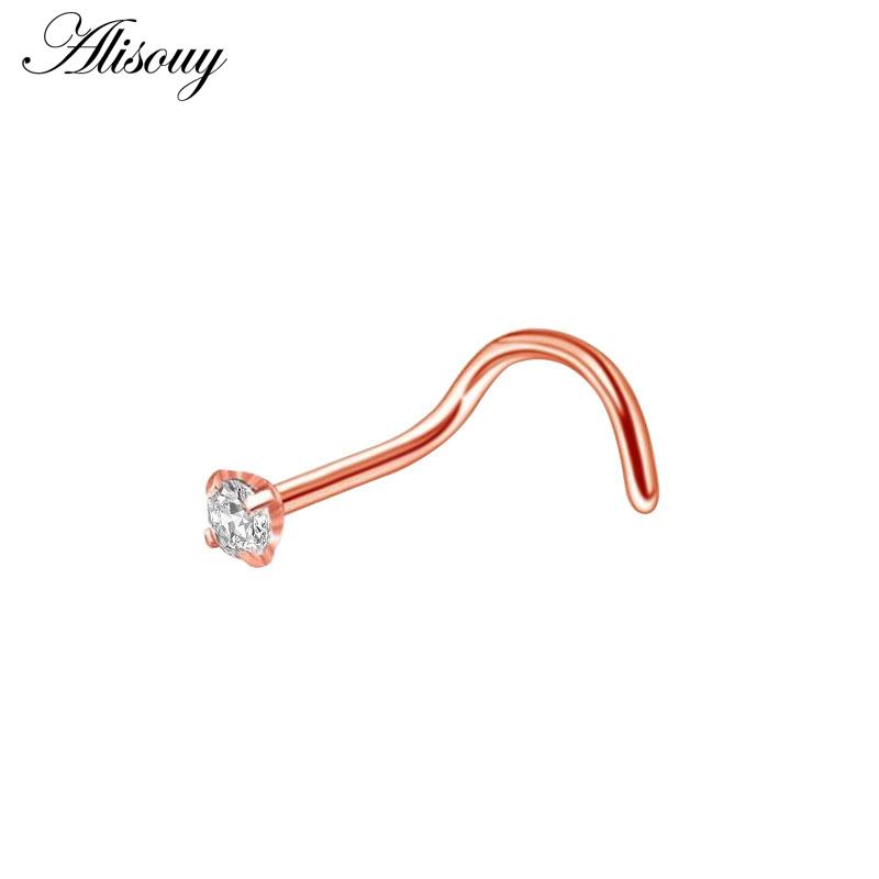 Alisouy 1Piece Steel 20G Faux Nose Rings Fake Septum Rings Hoop Nostril Daith Piercing Fake Clip On Nose Rings Oreja Piercings Jewelry