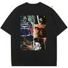 Street Art Trend T-shirt Collage Style Fragmented Printing European American Music Fans Personalized Single Item Pure Cotton Top