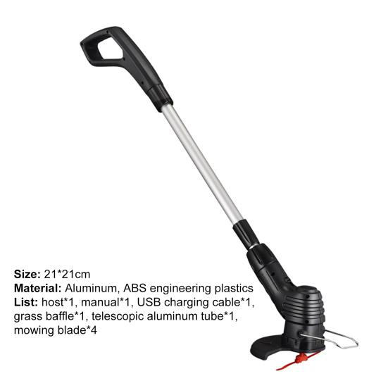 Газонокосилка с зарядкой через USB, беспроводной электрический триммер для травы с защитой от столкновений, 18000 об/мин для сада