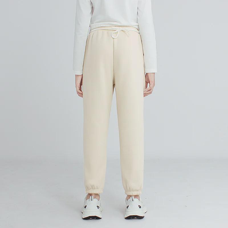 Korean Style Fleece-Lined Winter Sports Sweatpants for Girls