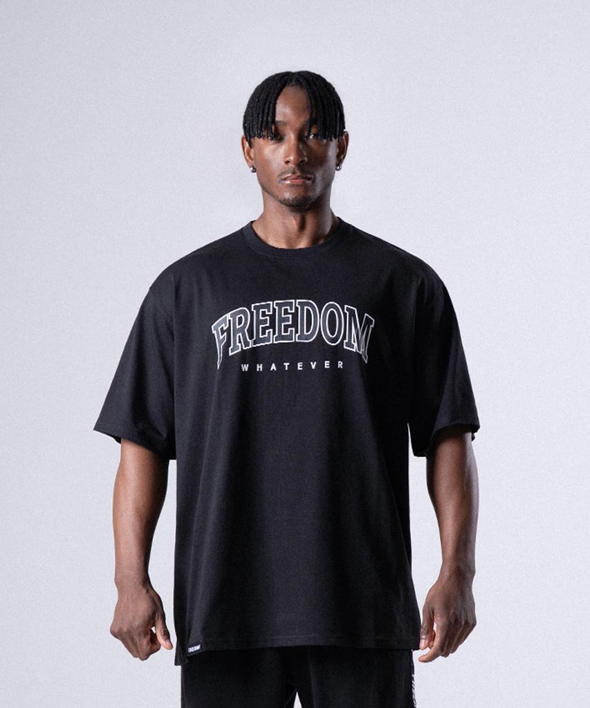 FREEDOM Arch Logo Semi-Oversized T-Shirt (Black/White)