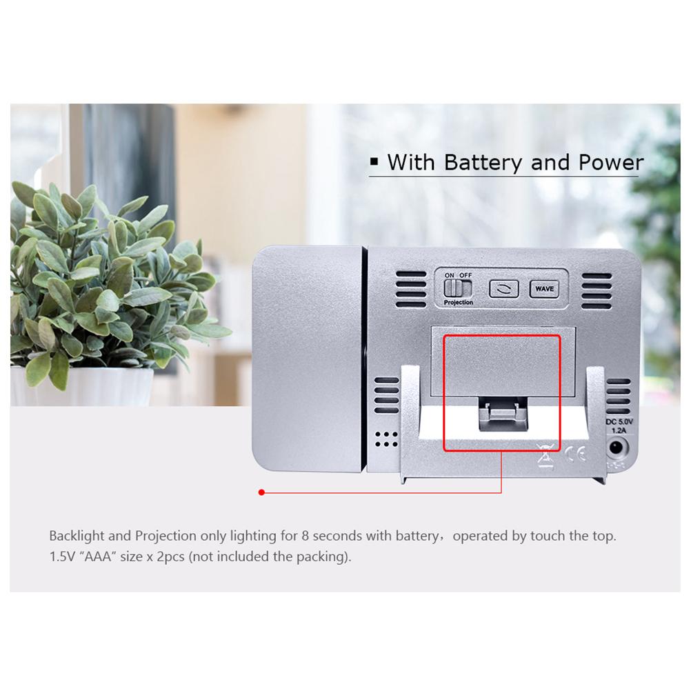 Настенные часы проекционный настольный календарь цифровой с проектором громкий будильник светодиодная тень