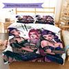 Постельное белье с узором Охотники на демонов K-pop, Комплект одеяло, Пододеяльник, Наволочка, Домашний подарок на день рождения (1 пододеяльник + 2 наволочки, без наполнителя)