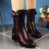 Women Designer Ankle Snow Zipper Boots Winter High Heels Shoes