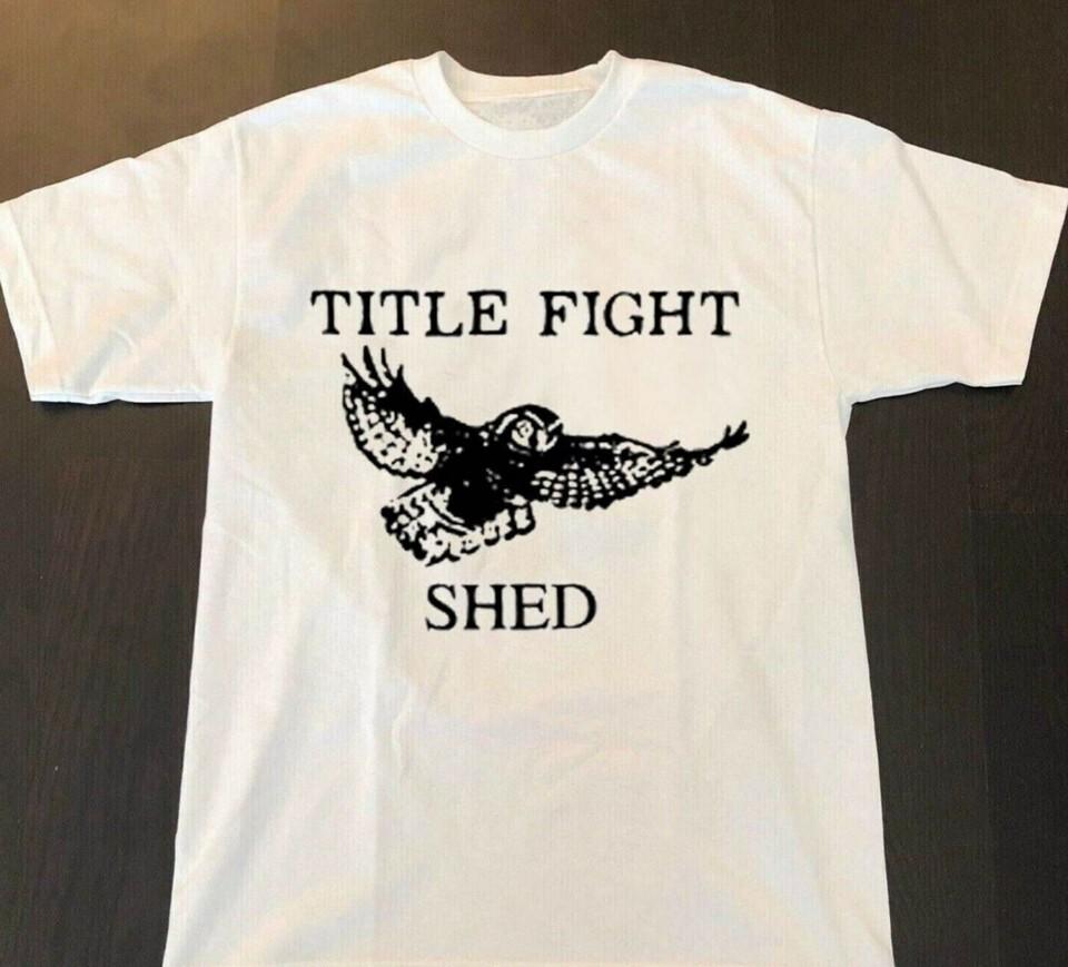 Винтажная футболка группы Title Fight, белая, унисекс, из плотного хлопка