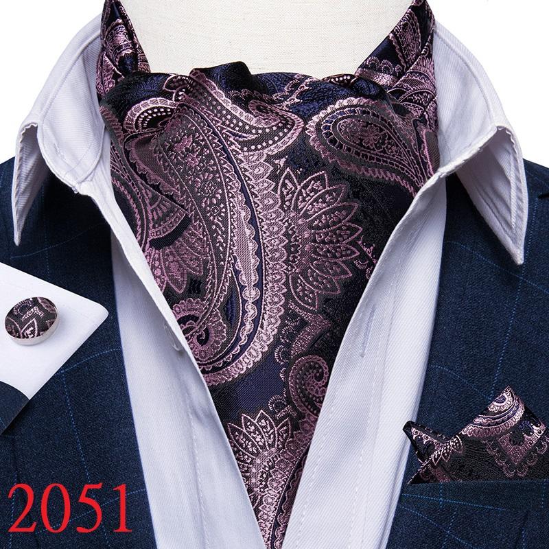 Мужской Ascot Шелковый Свадебная вечеринка Ascot Scrunch Self Style Neck Tie Роскошный Формальный Галстук Шарф для Подарка