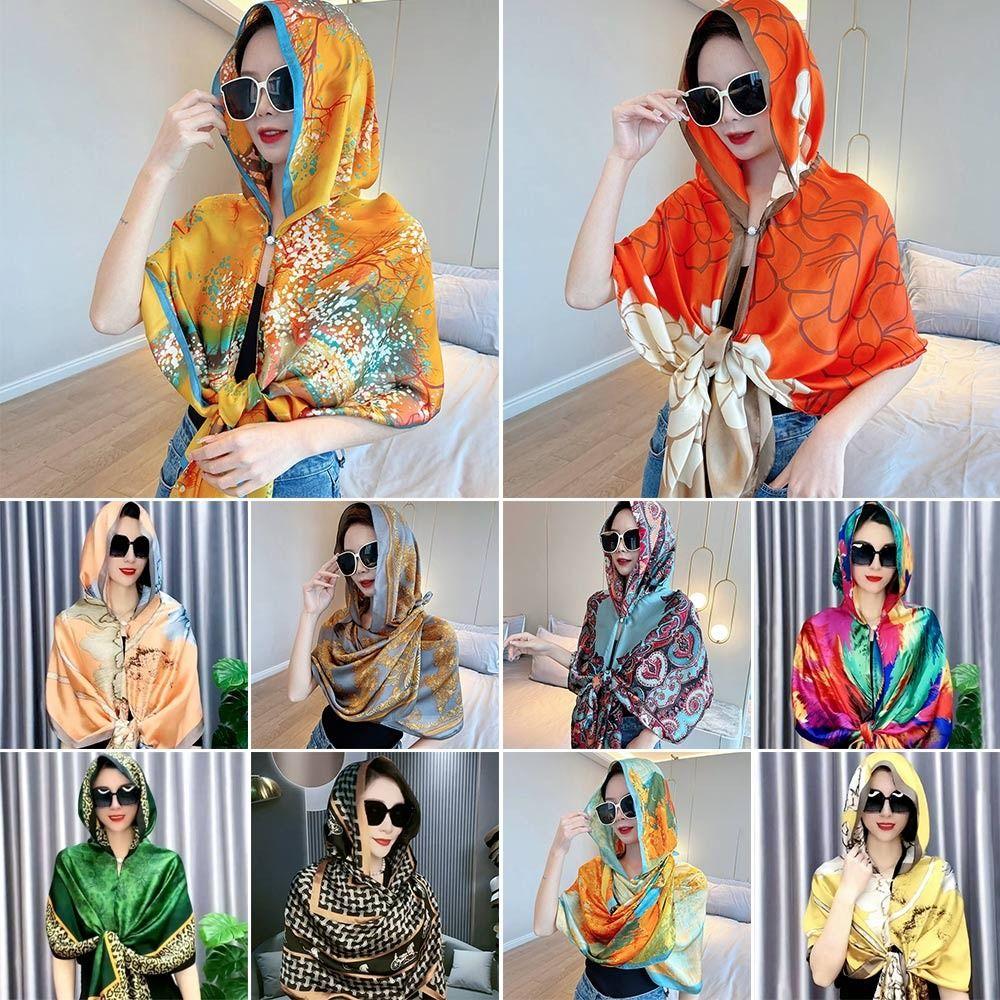 With Buckle Muslim Turban Sun-Resistant Headscarf Fashion Baotou Hat Women