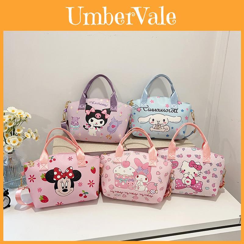 Minnie Kuromi Cinnamoroll Hello Kitty Melody Cartoon Leather Crossbody Bag With Pu Material For Casual Day Use