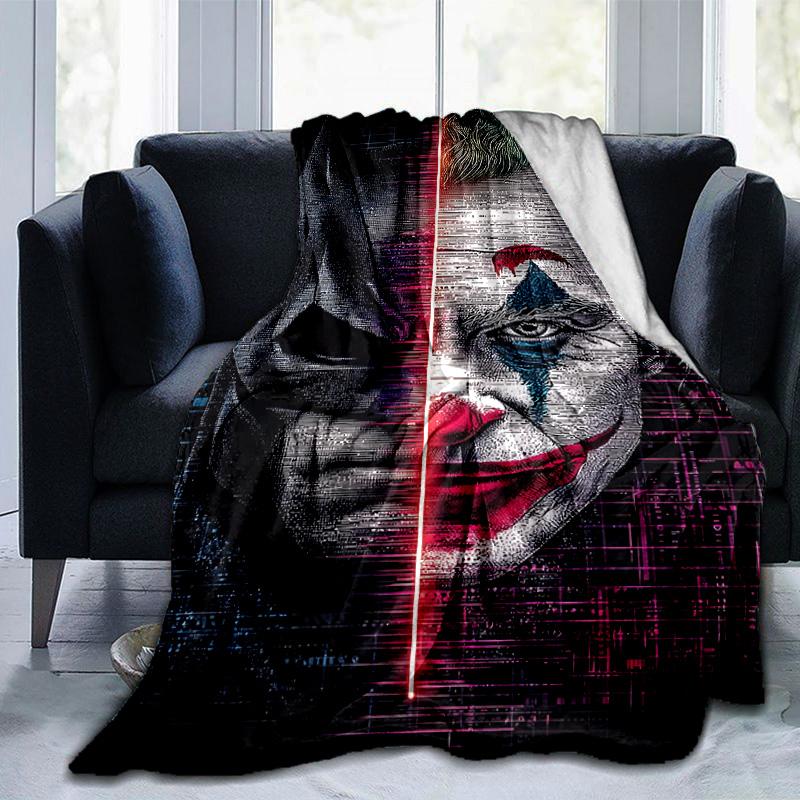1pc Batman Vs Joker Flannel Blanket Soft Warm Throw Blanket for Bedroom Living Room Bed Travel Camping Picnic Gift. M07220194