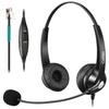 Headset Headphones for with for Landline Phones and Call Center Compatible with and Telephones, Dual-ear Noise-canceling Microphones, Telephones.