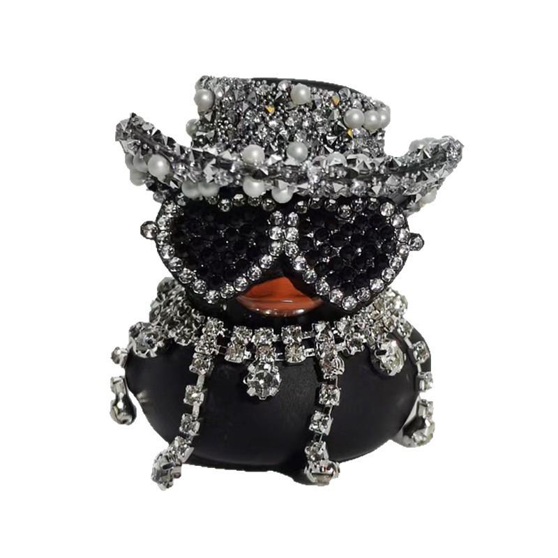 Pink Purple Shiny Rhinestone Duck Car Ornament