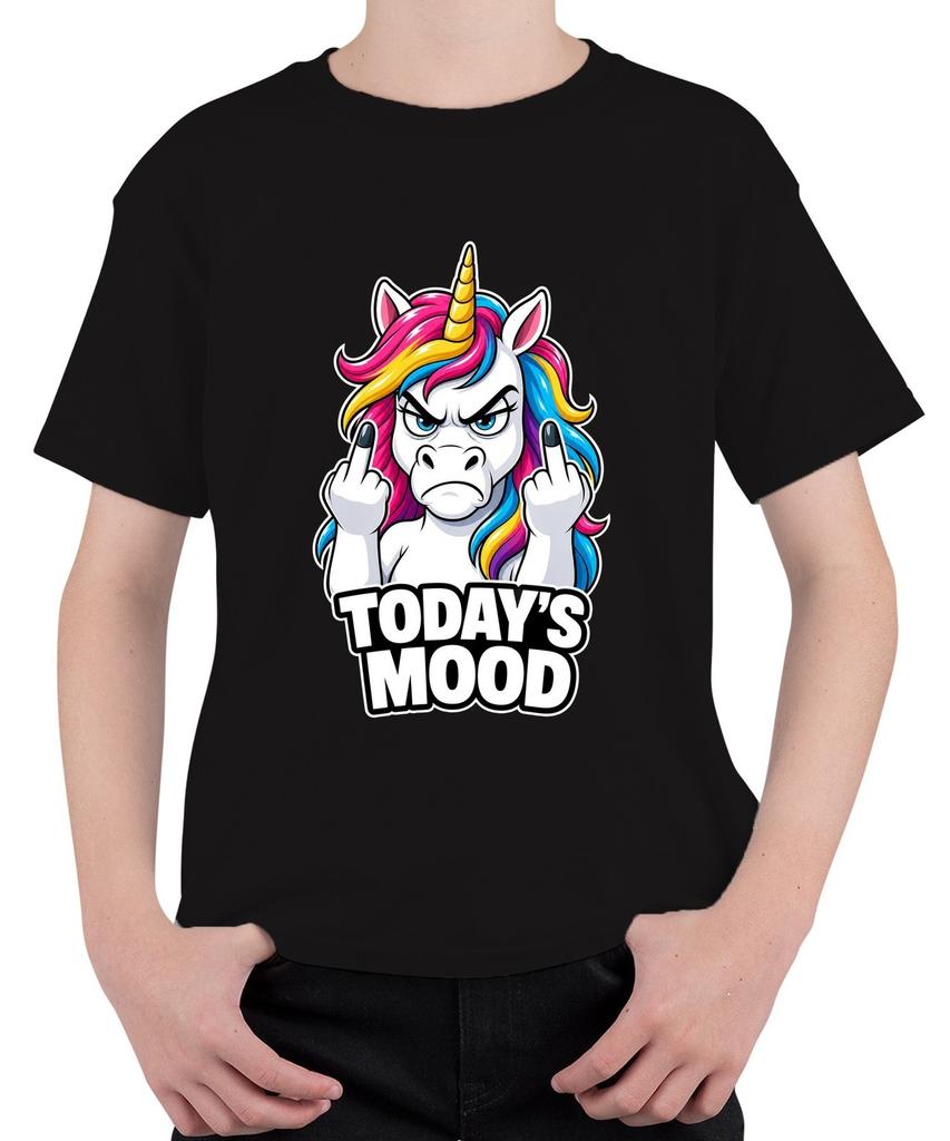 Today's Mood Unicorn Middle Finger Funny Gift Unisex Kids T-Shirt