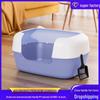 Large Semi-Enclosed Cat Litter Box with High Fence & Shovel - Anti-Splash Design for Easy Cleaning