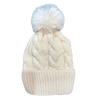 Unisex Winter Beanie Knitted Thick Folded Brim Solid Color Stretchy Pom-Pom Hat Ear Protection Piled Hat Windproof Cold Weather Warm Headgear