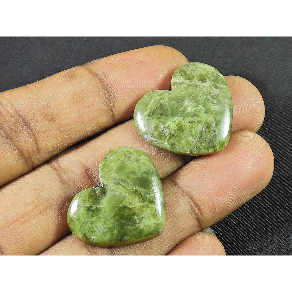 25-26 мм Вессонит?Сердце 2 шт. Исцеляющее сердце Кабошон Свободный драгоценный камень 55 карат. СК-4126