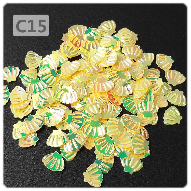 Yaleduo 8мм Мини Золотой Мерцающий Пайетки Ракушки - Макияж Глаз, Канцелярские Товары, DIY Ювелирные Изделия, Эпоксидный Глиттер