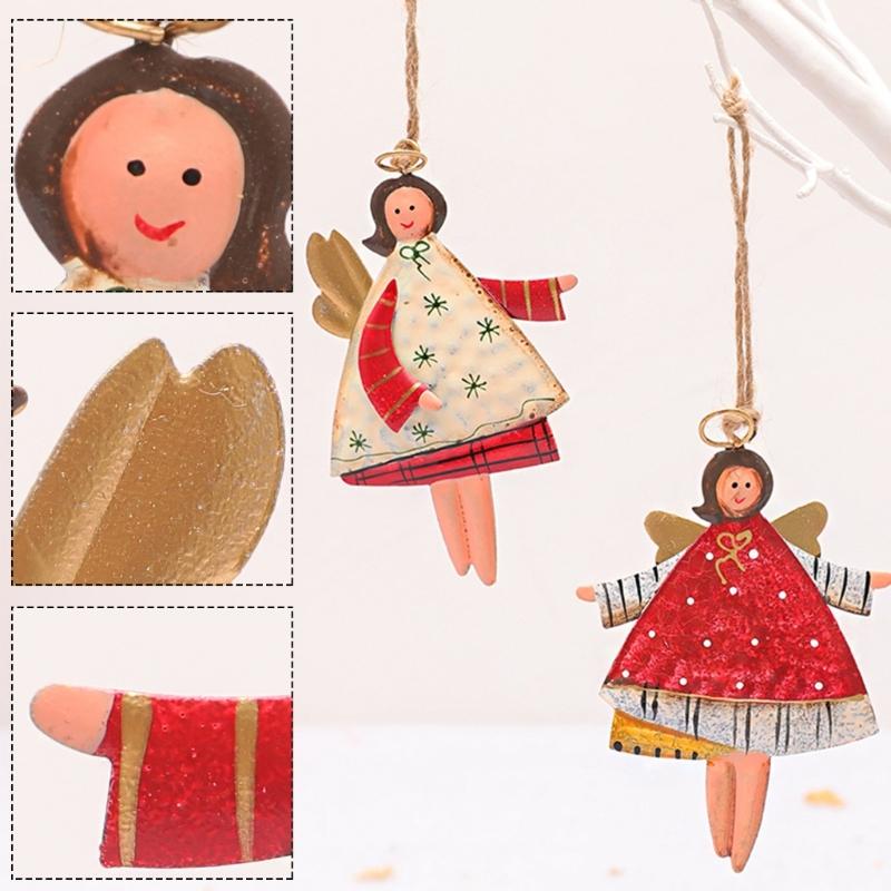 Welcome Door Hanging Pendant Metal Christmas Tree Embellishment Shop Window Decoration Stylish Holiday Accessories