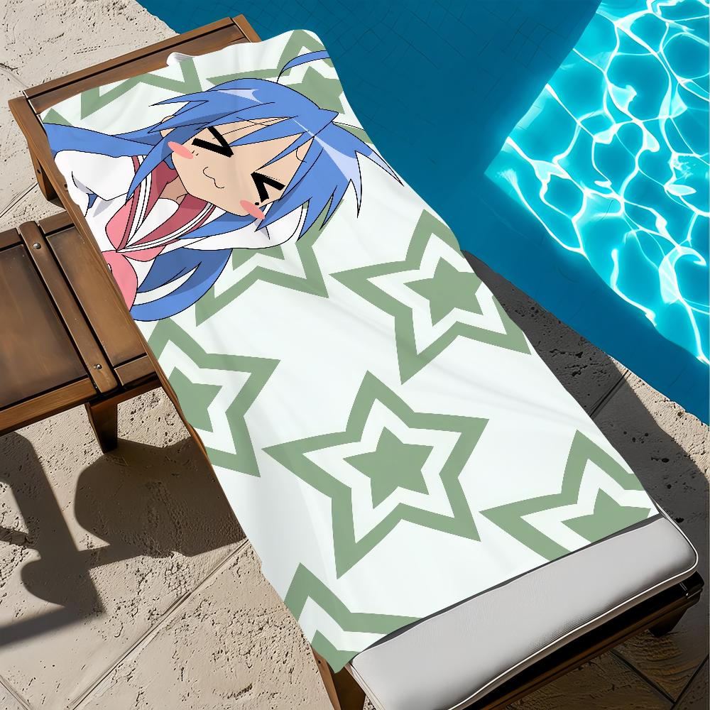 l-lucky anime s-stear Towel Large Quick-Drying Microfiber soft Beach Towel for Travel Fitness Sauna Bathing Camping