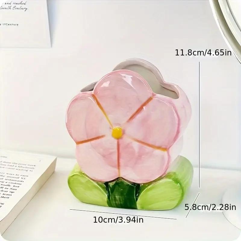 Fashion Creative Tulip Series Makeup Brush Storage Bucket Sweet Cute Flower Pen Holder Office Desktop Storage Accessories Gift