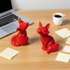 Cinnabar Fox Ornament Red Fox Figurine Miniature Fox Statue Sculpture Car Dashboard Home Office Feng Shui Decoration