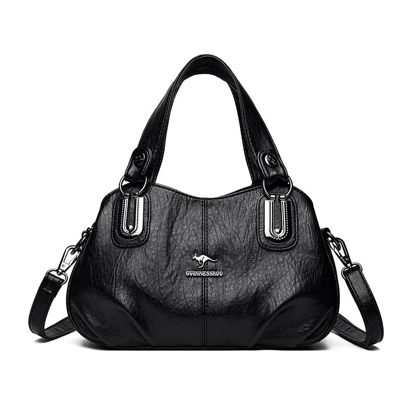 Сумка через плечо из искусственной кожи для женщин, вместительная, с замком-молнией