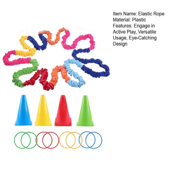 Kids Outdoor Toys Elastic Rope Throwing Ring Game 2-4 Players Elastic Cord Pull Rope Toy for Teenagers Adults Group Activities Birthday Parties