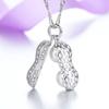 Peanut Pendant Female Necklace Micro Inlaid Zircon Pearl Peanut Pendant Silver Plated Rose Gold Platinum