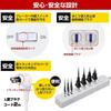 ELPA USB Extension Cord Power Strip, 1 USB Port, 1 Type-C Port, PD20W, WLS-4322SUC(W)