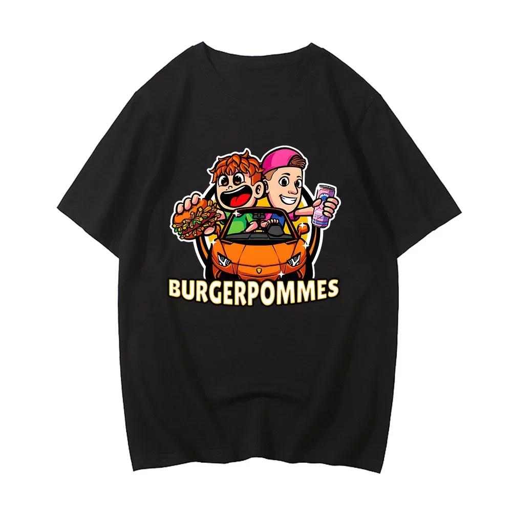 Burgerpommes 2 LukasBurger Футболки с мультяшным графическим принтом Футболка Marvin Vlogt ICrimax Футболка из хлопка для мужчин и женщин Футболки унисекс