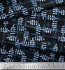 Soimoi Black Japan Crepe Satin Fabric Leaves & Floral Check Print Fabric by the metre 42 Inch