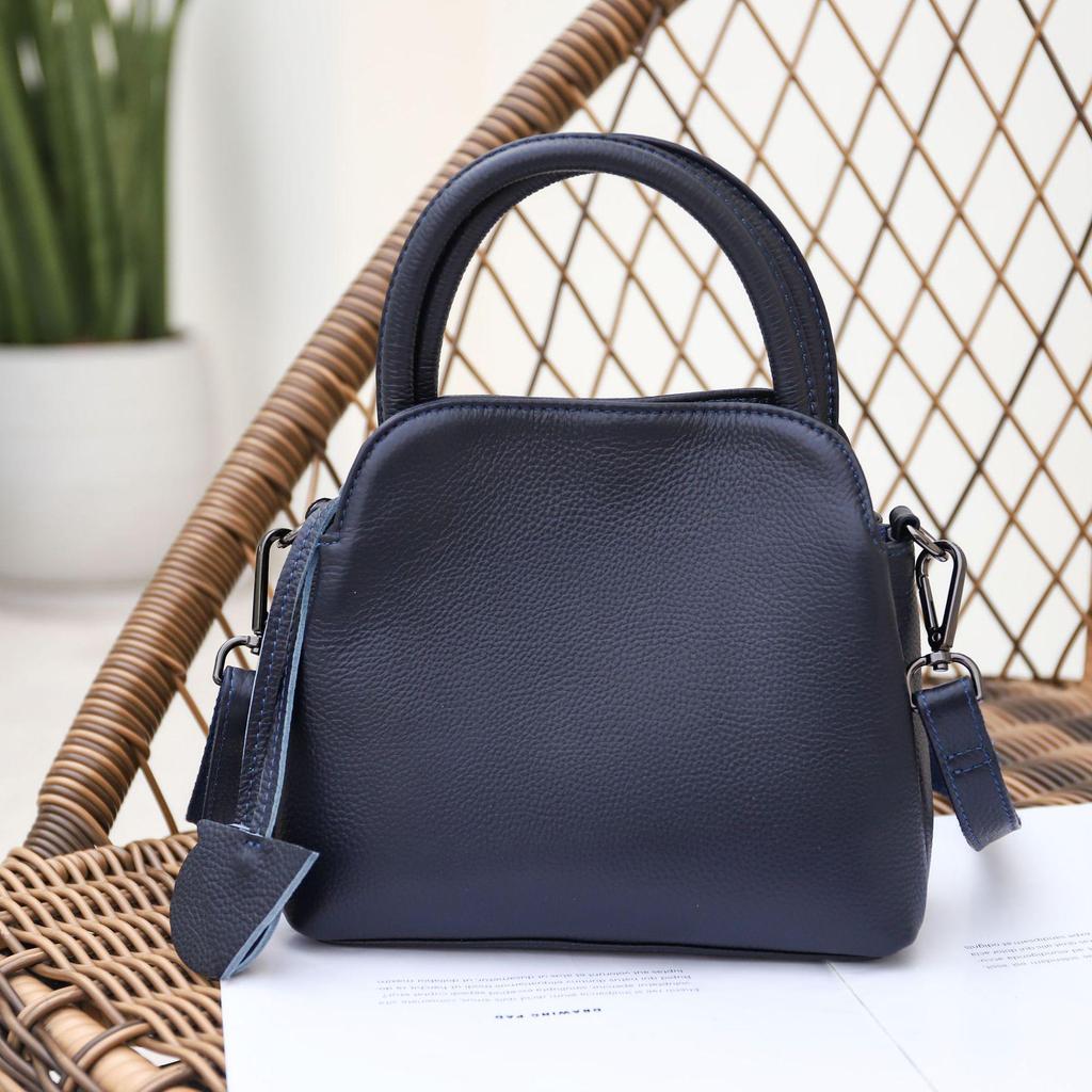 Genuine Leather Women's Top-Handle Shoulder Bag - Elegant European & American Style 2025