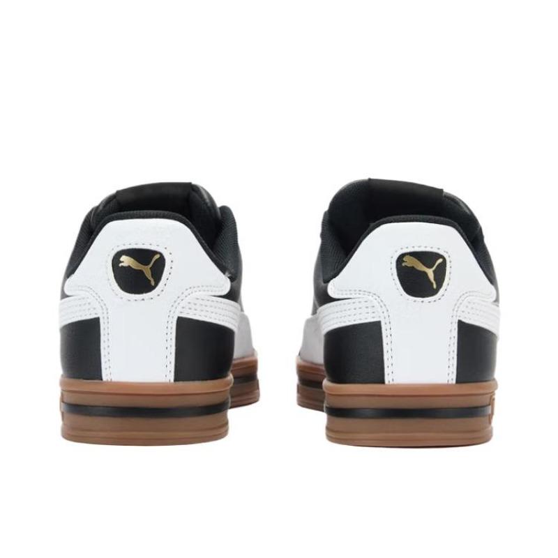 PUMA Smash Vulc V3 Unisex Faux Leather Classic Minimal Retro Breathable Low Top Skate Shoes Black 380752-23
