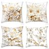 Домашний Декор Изысканные Белые И Золотые Цветочные Наволочки С Рисунком Чехол Для Подушки Подходит Для Дивана Спальни Автомобиля Наволочка