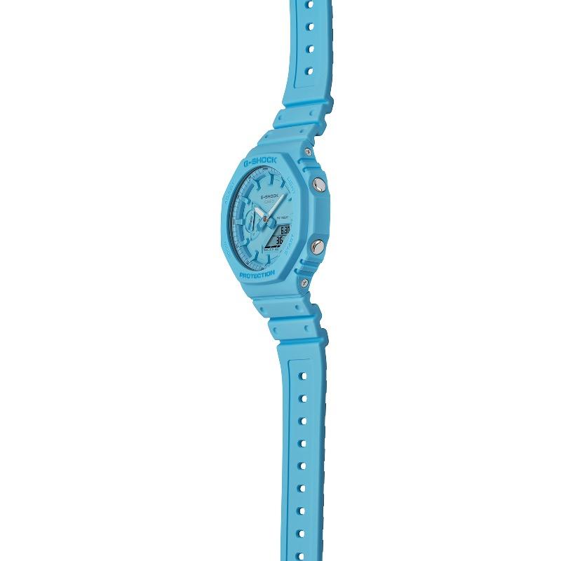 Casio Мужские кварцевые часы GA-2100-2A2 из смолы, водонепроницаемые до 200 м, аналоговые, ударопрочные