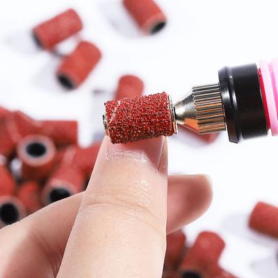 100/50 шт. Шлифовальные колпачки для электрической машинки для маникюра 180/120/80 грит Набор фрез-насадок для маникюра и педикюра