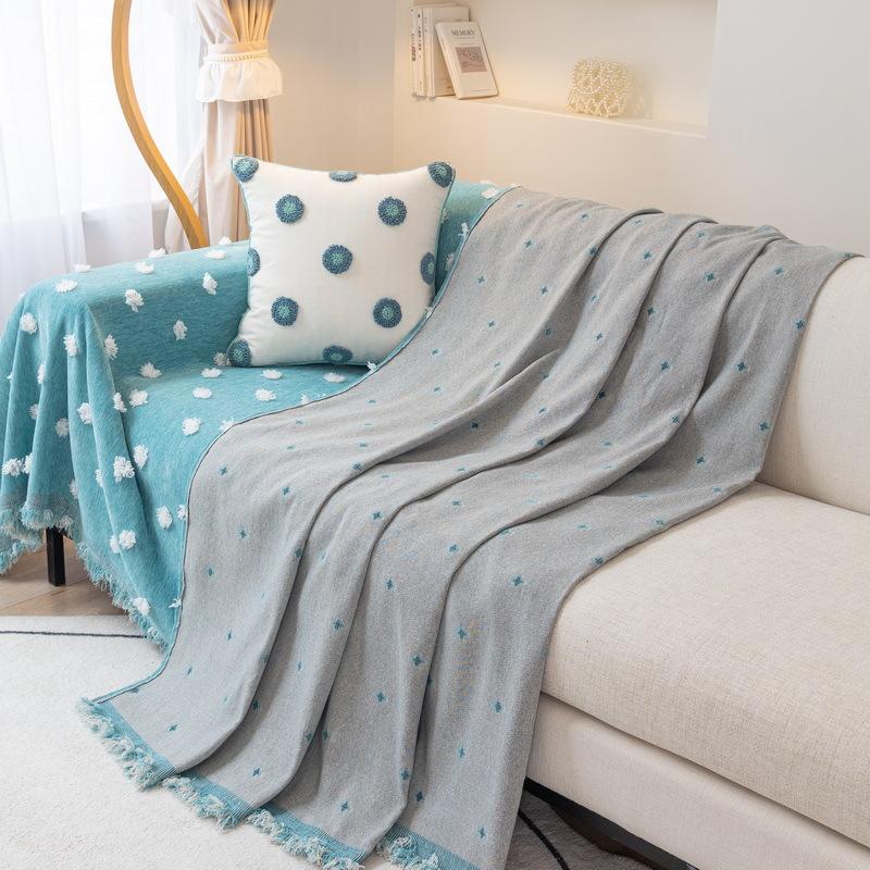 Чехол для дивана Nordic Geometric Jacquard с двухсторонним шенилловым узором, устойчивый к царапинам, полотенце для дивана, защитный чехол для мебели для собак и кошек